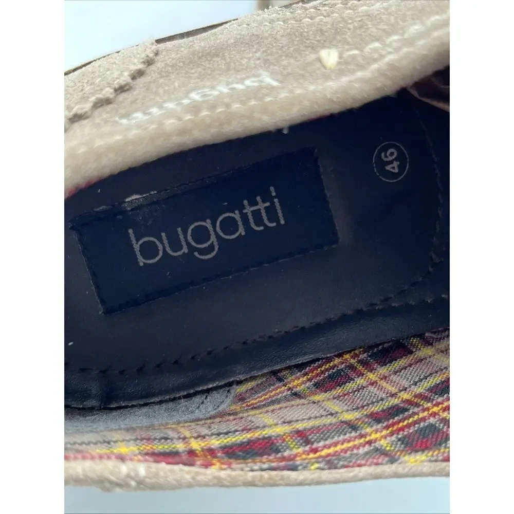 Bugatti Men's EU 46 US 13 Tan Suede Derby Lace-Up Shoes Comfort Classic